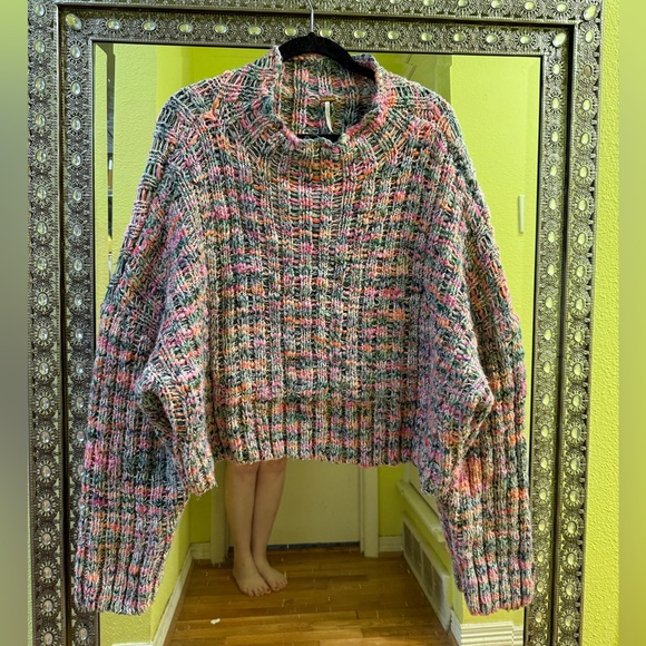 Free People Chunky Cropped Sweater - Picture 1 of 4